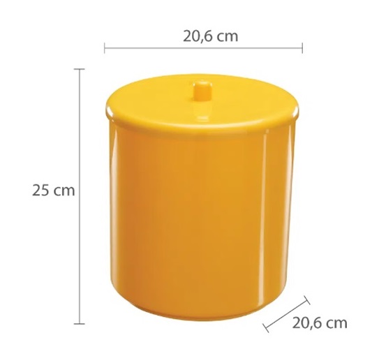 Cesto Multiuso com Tampa 6L Amarelo Astra - Imagem 2