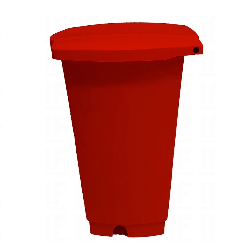 Lixeira com Pedal 50L Vermelha Perfect - Imagem 2