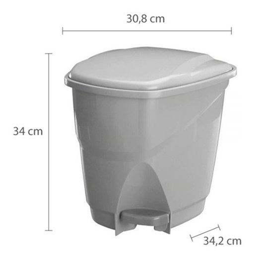 Lixeira Ecológica com Pedal 16L Cinza Astra - Imagem 2