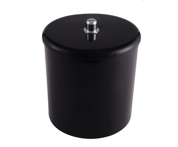 Cesto Multiuso com Tampa e Puxador Cromado 6L Preto Astra