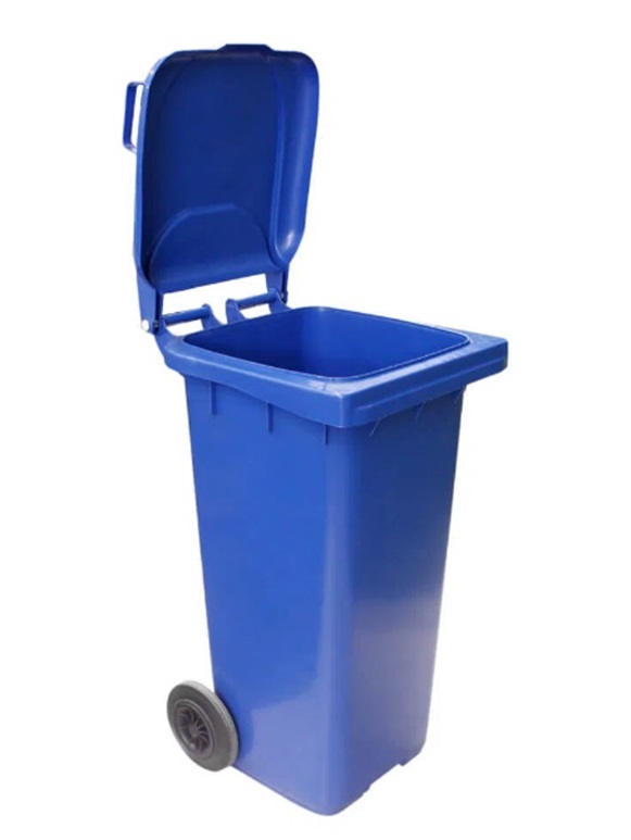 Contentor para Lixo com Rodas 120L Azul JSN - Imagem 3
