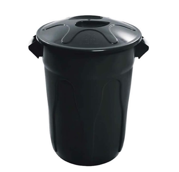 Lixeira Plástica Redonda com Tampa 60L Preto JSN