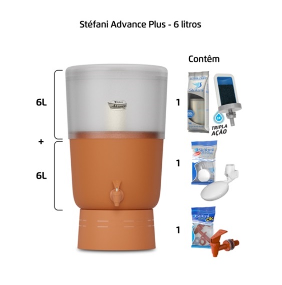 Filtro de Barro Stéfani Advance Plus 6L Transparente - Imagem 2