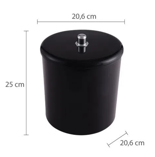 Cesto Multiuso com Tampa e Puxador Cromado 6L Preto Astra - Imagem 2