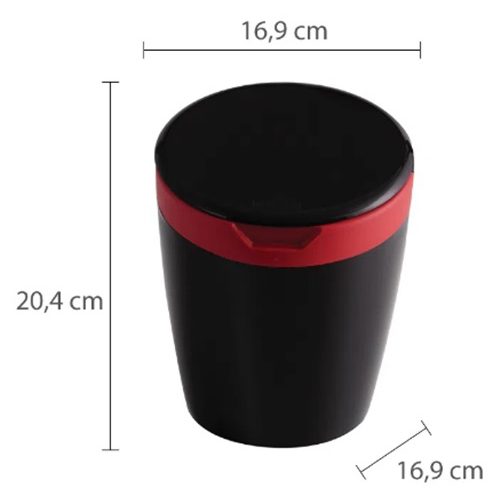 Lixeira de Pia 2,7L Preto/Bordô Astra