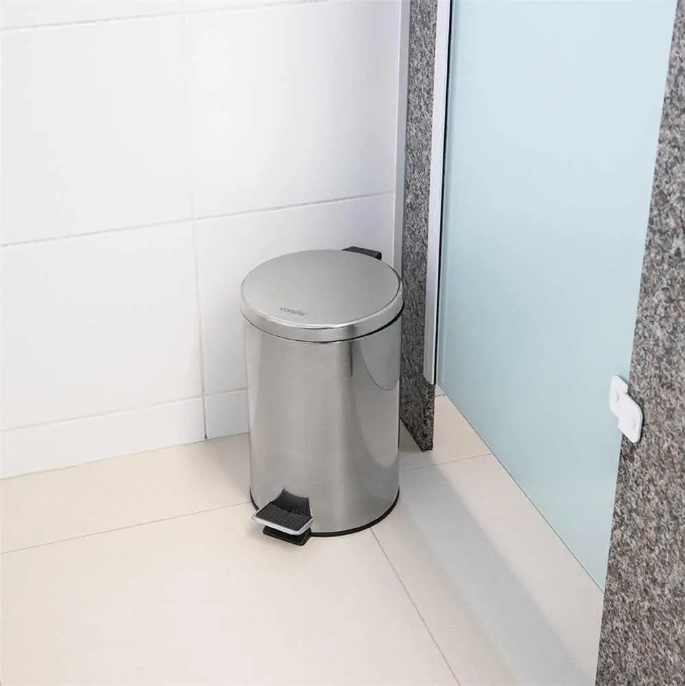 Lixeira Inox com Pedal e Balde 12L Vonder - Imagem 5