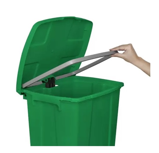 Lixeira com Pedal e Aro Interno 30L Verde JSN - Imagem 2