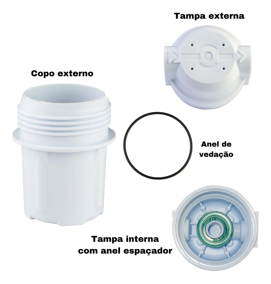 Carcaça p/ Filtro 5″ Rosca 1/2″ Branco All In Filtros - Imagem 3